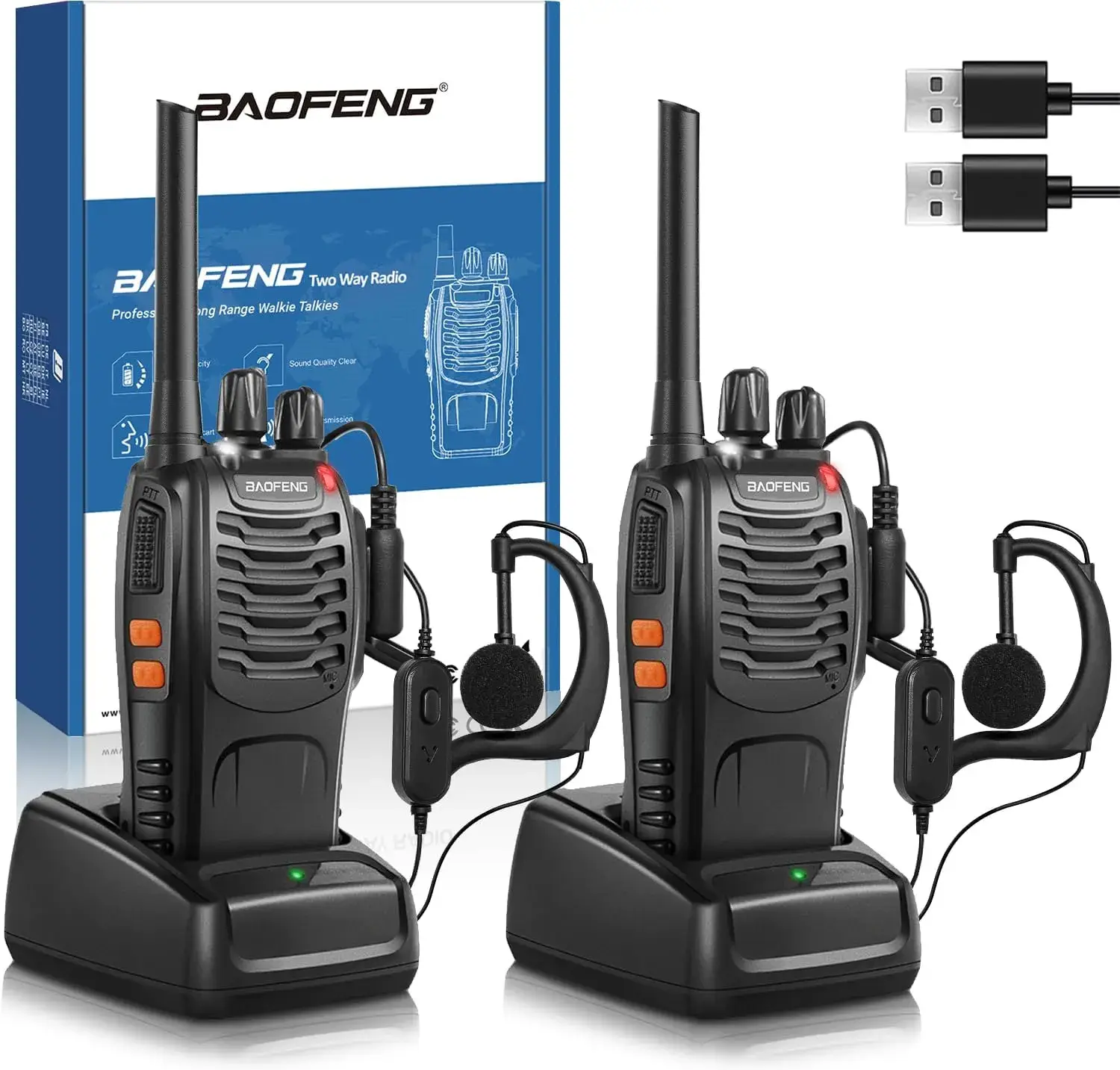 Baofeng Walkie PMR Pack 2 Recargable