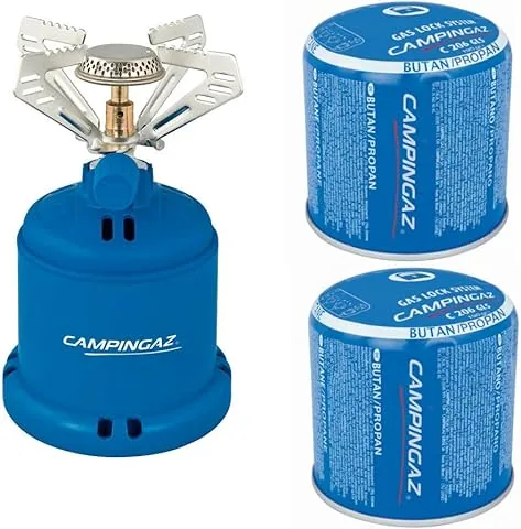 Campingaz Camping 206 S 1,2 kW Fornello a gas da campeggio con 2 cartucce di gas da 190g