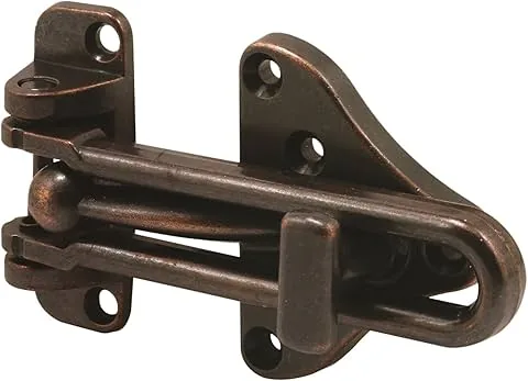 Defender seguridad U 11317 Barra oscillante di protezione porta con serratura ausiliaria ad alta sicurezza, Classic finitura bronzo, 1-Pack