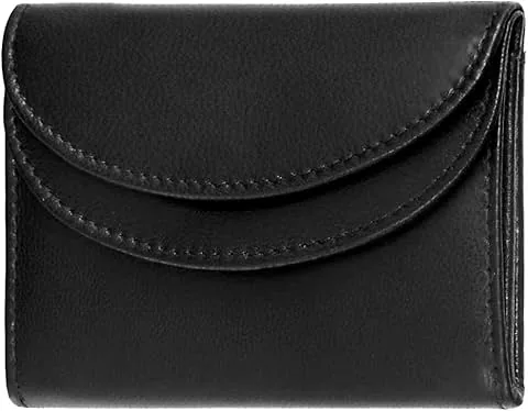 Portamonete in Pelle Autentica per Uomo e Donna - Piccolo, Nero, con Protezione RFID #Mini-Comfort