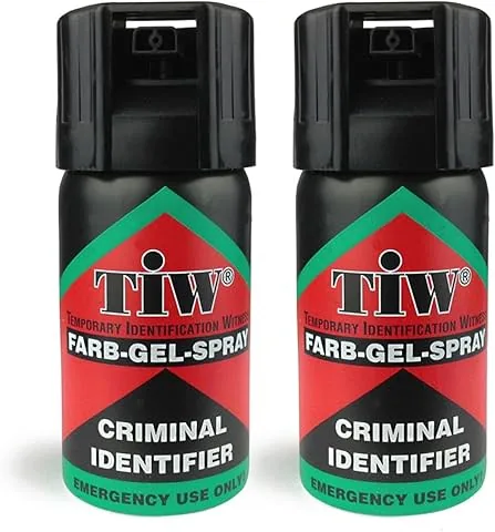 Spray di difesa personale TIW di Farb, identificatore di delinquenti, nero, 2 unità