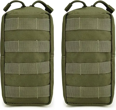 G4Free 2 Pezzi Borse Tattiche Molle Equipaggiamento di Gadget Utility Compatta Borsa EDC Pacchetto Piccolo Marsupio Gilet da Petto Bisaccia per Campeggio all'Aperto Escursionismo Trekking
