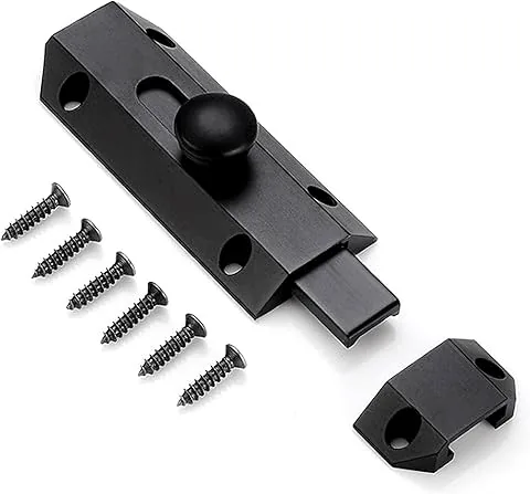 Lvcky - Chiavistello di sicurezza per porta (1 unità), colore nero