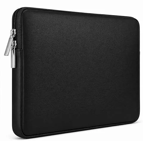 RAINYEAR 11 Pollici Custodia Protettiva per Portatile Pelle Sintetica Impermeabile Borsa Morbida Compatibile con 11,6 MacBook Chromebook Surface Tablet DELL HP ASUS Laptop Portatili, Nero