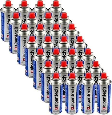 Alpentech – Pack di 28 cartucce di gas 250 g butano Bombola di gas UN2037 per fornelli e decespugliatori termici
