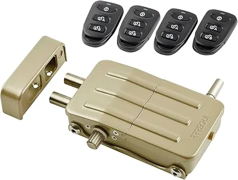 ARREGUI CI10D Serratura di Sicurezza Invisibile per Porta con 4 telecomandi | Antifurto | Anti Occupazione | Serratura Elettronica per Porta | Serratura Wireless | Chiavistello Interno | dorato