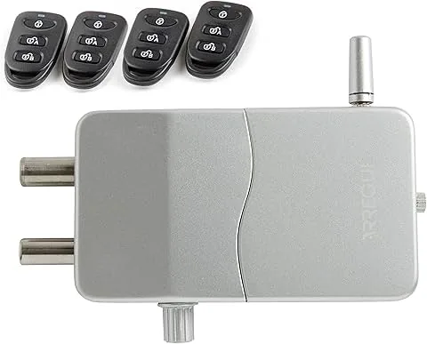 ARREGUI CI10P-AL Serratura di Sicurezza Invisibile per Porta con Allarme Sonoro | 4 telecomandi | Antifurto, Anti Occupazione | Serratura Elettronica | Chiavistello Wireless Interno | argento