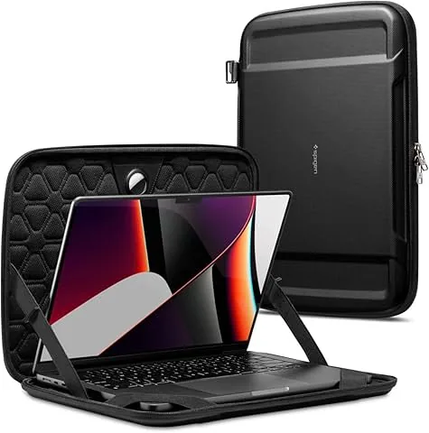 Spigen Custodia Borsa Rugged Armor Pro Protettiva per portatile Compatibile con Macbook Pro 16 pollici (2026-2021) / MacBook Air 15 pollici (2026-2023) / Galaxy Book Pro 15.6" / LG gram 360 16" - Nero