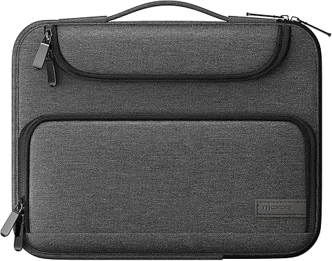 MoKo Borsa per Tablet da 9-11" con Manico e Multitasche Compatibile con Galaxy Tab S9 11" 2023, iPad Pro 11 M2 2022-2018, iPad 10 10,9" 2022, iPad Air 5 10,9" 2022, iPad 9/8/7 10,2", Tab S8 11", Nero+Grigio
