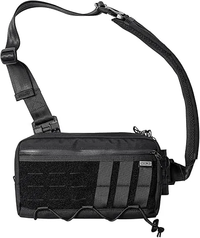 TACTICAL_GEEK Cache L3 EDC Borsello Sling Per Petto, Borsello a tracolla, Borsello a Spalla, Nylon CORDURA, Porta da Viaggio, Cerniera YKK, Zaino Tattico a Spalla, Tracolla Ambidestra da Escursionismo Nero