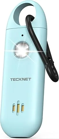 TECKNET Allarme Personale per Donna, Allarme Tascabile con Sirena da 130 dB e luce di Segnalazione LED, Autodifesa Ricaricabile tramite USB Tipo C, Allarme Personale per Bambini, Anziani