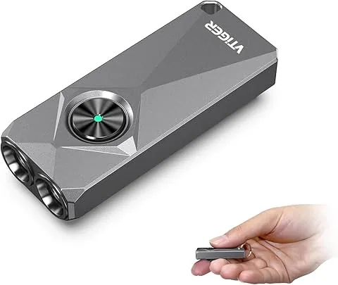 VTIGER K1 Torce portachiavi, piccola luce piatta portatile da 800 lumen, Mini torcia tascabile ricaricabile con clip, Portachiavi LED compatto Luci con magnete per Portarlo tutti i giorni, campeggio, emergenza