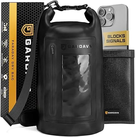 Faraday borsa impermeabile: gabbia EMP impermeabile per portatili e telefoni, grandi borse Go Dark, nero