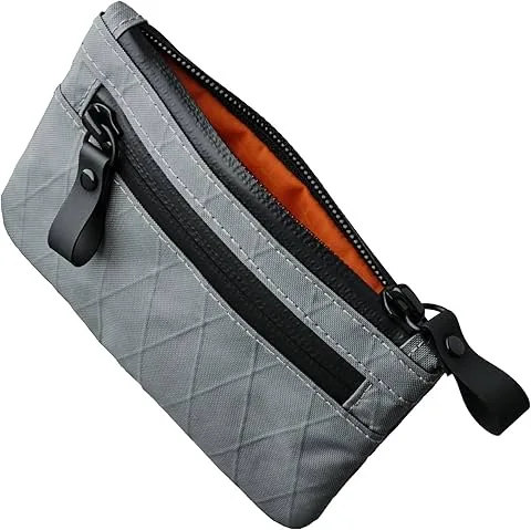 Zip Pouch, Portamonete Uomo Piccolo con Cerniera, Portafoglio Uomo con Blocco RFID, Borsa Organizer da Tasca, Portamonete Minimalista per Carte, Resistente all'Acqua X-Pac