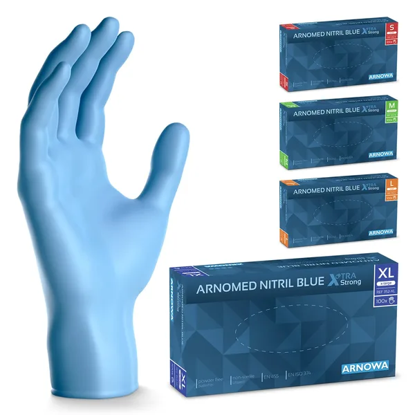ARNOMED Guanti nitrile extra forte 50% più spessi taglia XL pack 100