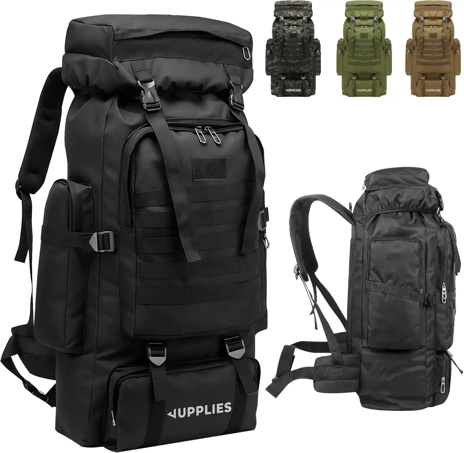 JUPPLIES Zaino Tattico 45L Oxford 600D IPX5