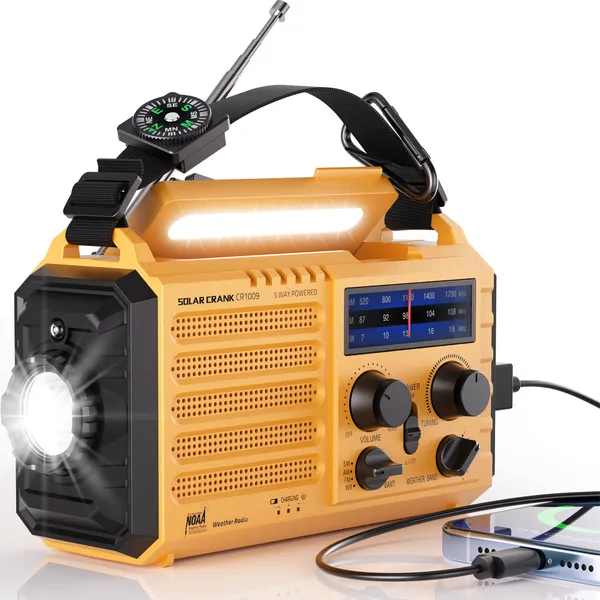 Mesqool Radio Emergencia Solar con Manivela
