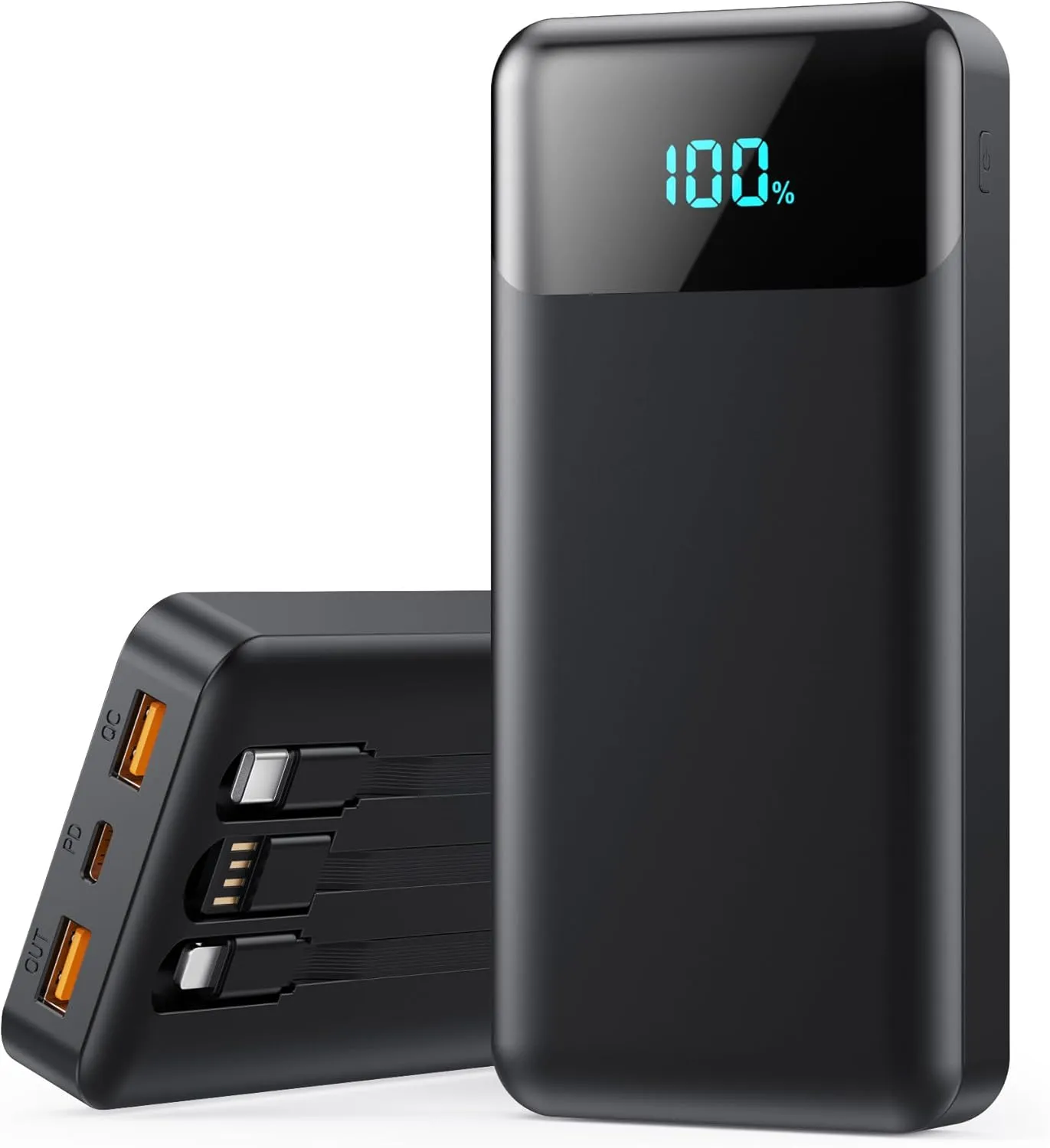 Power Bank 26800mAh con 3 Cables Integrados PD 25W